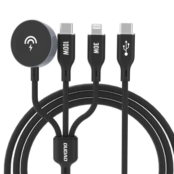 Dudao A12Max+ 3in1 lādēšanas kabelis USB-C / Lightning / Apple Watch 1.2m, PD 100W