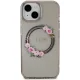 Guess iPhone 15 / 14 / 13 vāciņš IML Flowers Wreath MagSafe, melns