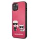 Чехол Karl Lagerfeld для iPhone 13 mini Ikonik Karl & Choupette, фуксия