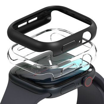 Ringke Slim Case 2-Pack for Apple Watch 10 (46mm), Clear/Matte Black