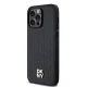DKNY iPhone 14 Pro Max чехол Leather Monogram Pattern Metal Logo MagSafe, черный