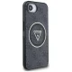 Guess IML Metal Glitter 4G Circle Triangle MagSafe vāciņš iPhone 16e, melns