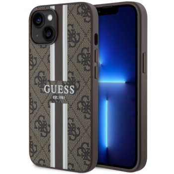 Apple iPhone 14 6.1'' Guess 4G Printed Stripes MagSafe Case Cover (GUHMP14SP4RPSW), Brown