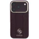 Guess Stripe Peony 4G Logo MagSafe vāciņš iPhone 18 Pro / 17 Pro, bordo