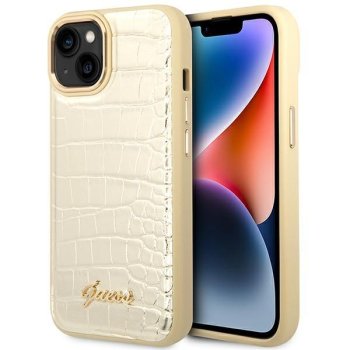 Guess Croco Collection vāciņš iPhone 14 Plus - Zelta