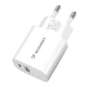 Wozinsky WGWCW USB-A USB-C 20W tīkla lādētājs, balts