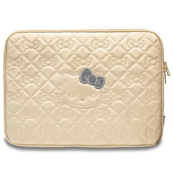 Hello Kitty klēpjdatora vāciņš 14" Zip PU Quilted Bows, zelta