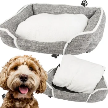 Soft and Comfortable Dog Bed with Cushion, Size M