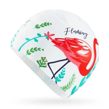 Женская силиконовая шапочка для плавания TSUNAMI Flamingo