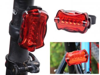 Velosipēda Aizmugurējais Lukturis Gaisma, 5 LED | Bicycle Back Light Rear Lamp