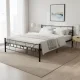 Metāla gulta ar pamatni ModernHome 166x210 cm, melna