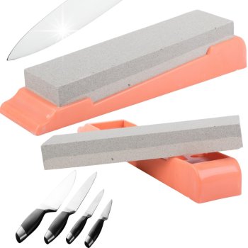 Whetstone Knife Sharpener Dual-Sided Sharpening Stone with Non-Slip Base