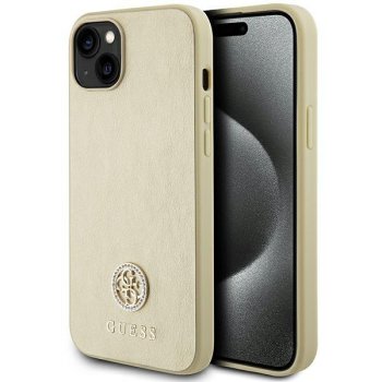 Guess iPhone 15 Plus Case 4G Strass Metal Logo, Gold