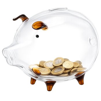 Large Glass Piggy Bank for Adults and Kids Clear Money Saving Jar for Coins and Bills