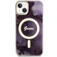 Guess iPhone 14 vāciņš Golden Marble MagSafe, violets