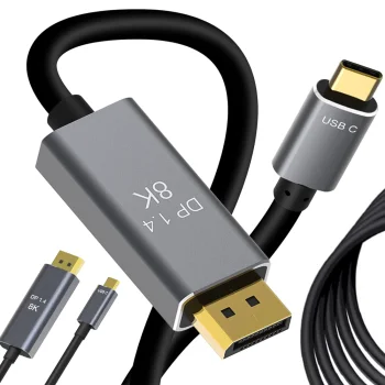 DisplayPort 1.4 uz USB-C kabelis, 8K/4K, 1.8m