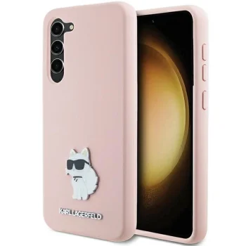 Samsung Galaxy S24+ Plus (SM-S926) Karl Lagerfeld Silicone Choupette Metal Pin Case Cover, Pink | Telefona Maciņš...