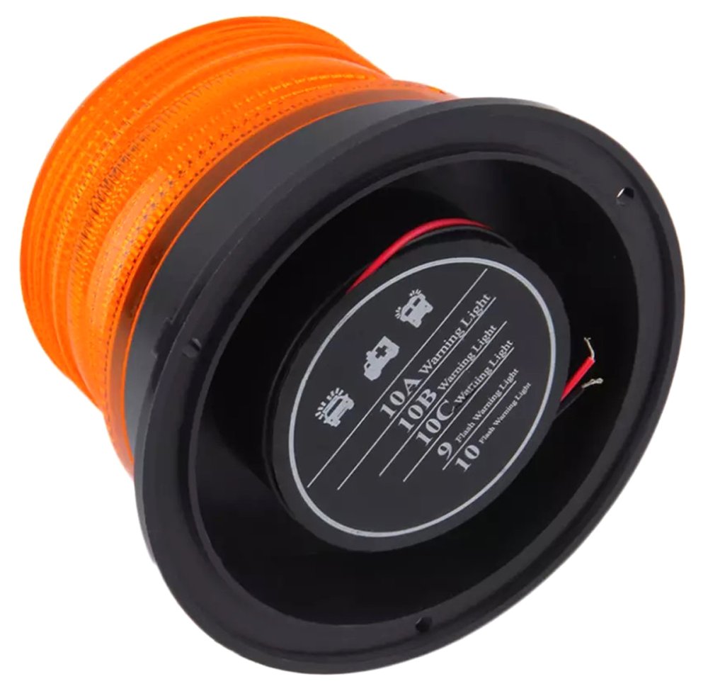 Magnētiskā LED brīdinājuma bākuguns 12/24V, oranža (1)