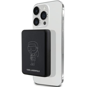 Karl Lagerfeld Ikonik MagSafe Wireless Power Bank 5000mAh, Black