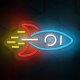 Neolia NNE18 Raķete PLEXI LED Neons, Daudzkrāsains