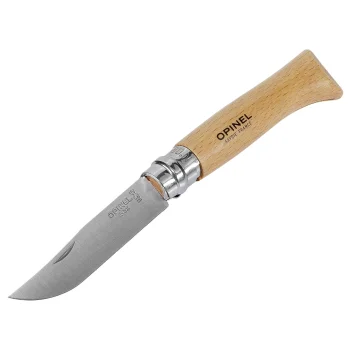 Opinel No. 08 saliekamais nazis ar nerūsējošā tērauda asmeni un maksti