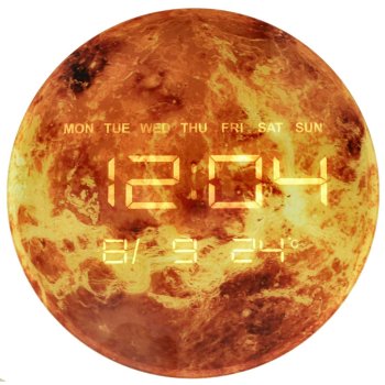 LED sienas pulkstenis Marss ar digitālo displeju 32 cm, oranžs