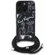 Karl Lagerfeld Crossbody Grained Pattern & Logo Case for iPhone 16 Pro Max - Black