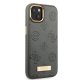 Чехол Guess Peony Logo Plate MagSafe для iPhone 13, серый
