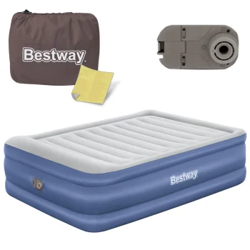 Bestway 67690 piepūšamais matracis 203x152x61 cm ar iebūvētu elektrisko sūkni