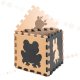 Foam puzzle mat for children 9el. beige-brown-black 85cm x 85cm x 1cm