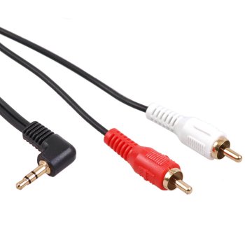 Maclean MCTV-825 Leņķa 3.5mm Mini Jack uz 2RCA Audio Kabelis, 3m, Melns