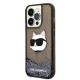 Karl Lagerfeld iPhone 14 Pro Max vāciņš Glitter Choupette Head Melns