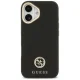 Guess iPhone 17 vāciņš Grained Strass Logo MagSafe, melns