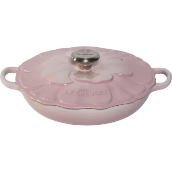 Le Creuset Gourmet Flower Cast Iron Casserole 26 cm, 2.2 l, Shell Pink