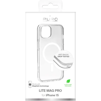 Чехол Puro для iPhone 15 Lite Mag Pro MagSafe, прозрачный