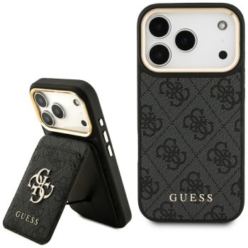 Guess 4G vāciņš ar MagSafe maku iPhone 17 Pro – melns | Phone Case Cover