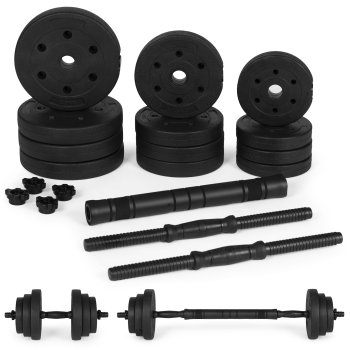 Regulējamu hanteļu un stieņa komplekts 20 kg, 2×10 kg ar savienotāju