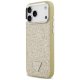 Guess Glitter Triangle Logo MagSafe Phone Case Cover iPhone 17 Pro Max - Gold