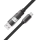 Acefast C13-05 USB-C uz USB-A / USB-C kabelis 3A 0.2m, melns