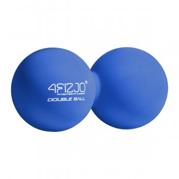 4FIZJO Hard Rubber Massage Double Fascia Ball - 13,5x6,5 cm, Blue