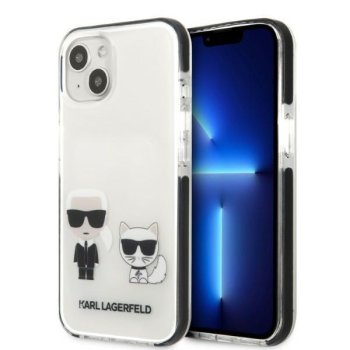 Karl Lagerfeld iPhone 13 mini vāciņš Karl & Choupette Balts