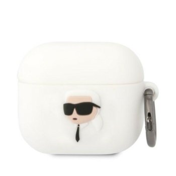 Karl Lagerfeld чехол для AirPods 3 Силиконовый Karl Head 3D Белый