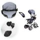 Ecotoys JM-066-9L trīsritenis ar grozāmu sēdekli un jumtiņu, pelēks