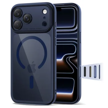 Чехол Tech-Protect Magpeak Magsafe CC для iPhone 17 Pro Max, синий/прозрачный