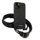 Apple iPhone 14 Plus 6.7\'\' Karl Lagerfeld Monogram Plaque Logo Strap Case Cover (KLHCP14MSTMK), Black