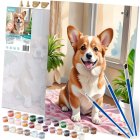 Massido Corgi Paint by Numbers Kit 40x50 cm - DIY Pet Art Canvas