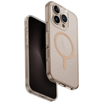 Чехол Uniq Clario Magclick Charging для iPhone 16 Pro, Прозрачный/Золотой