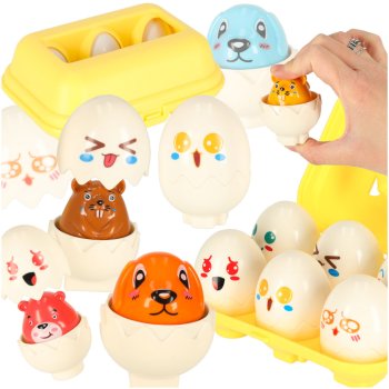 Educational Egg Sorter with 6 Montessori Animal Learning Eggs