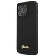 Guess Silicone Script Gold Logo vāciņš iPhone 13 / 13 Pro, melns