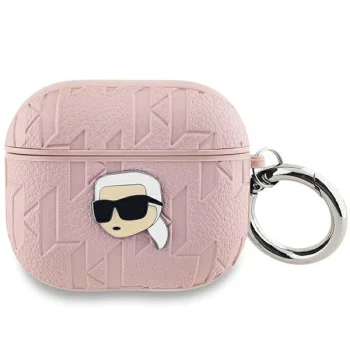 Чехол Karl Lagerfeld для AirPods 3 Monogram Karl Head, розовый